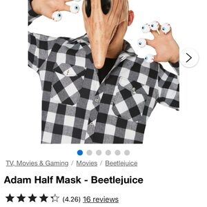 Beetlejuice - Adam Half Mask + Eyeball Fingers